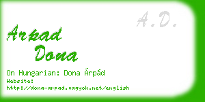 arpad dona business card